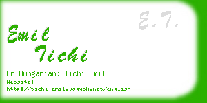 emil tichi business card